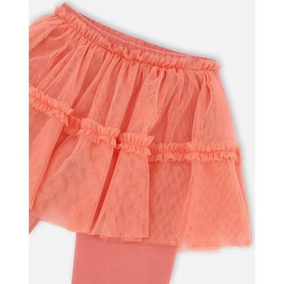 Brand new Deux par Deux Super Soft Leggings With Tulle Skirt Salmon Pink - Picture 2 of 6